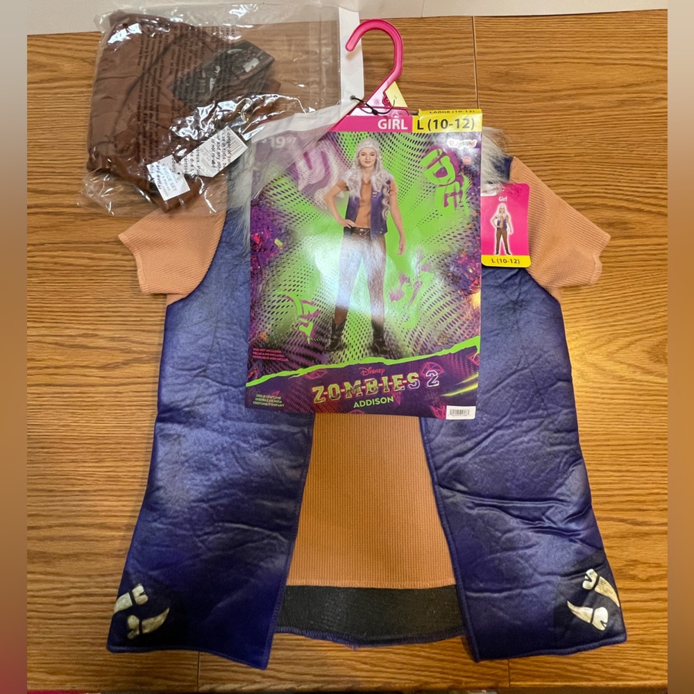 New Addison Girls Child Disney Zombies 2 Halloween Dress Up Costume Large 10/12